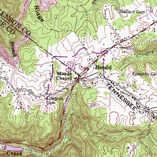 Topographic Map of Meade Chapel, VA