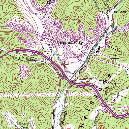 Topographic Map of Meade Creek, VA