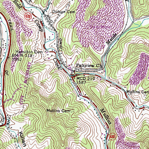 Topographic Map of Meade Fork, VA