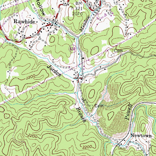 Topographic Map of Meadow Branch, VA