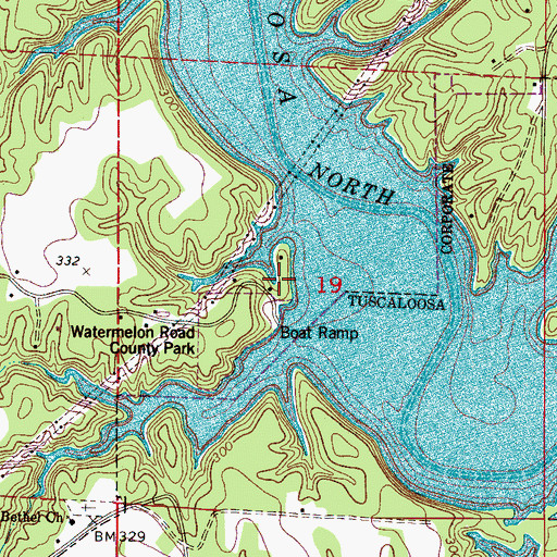 Topographic Map of Sartains Ridgecrest Subdivision, AL