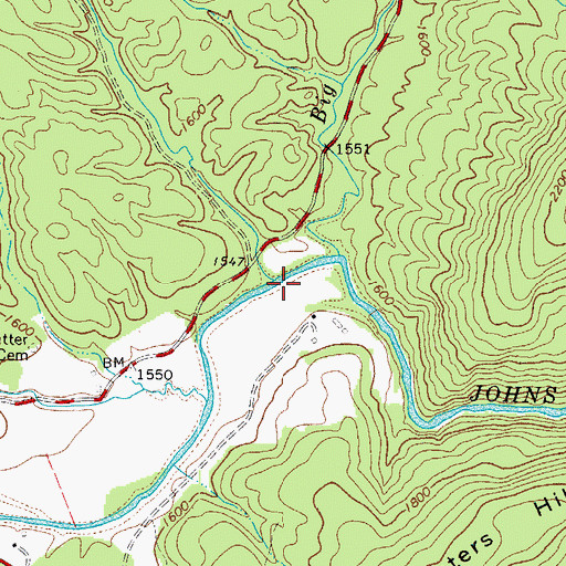 Topographic Map of Meadow Branch, VA