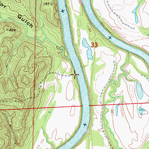 Topographic Map of Sanders Ferry (historical), AL