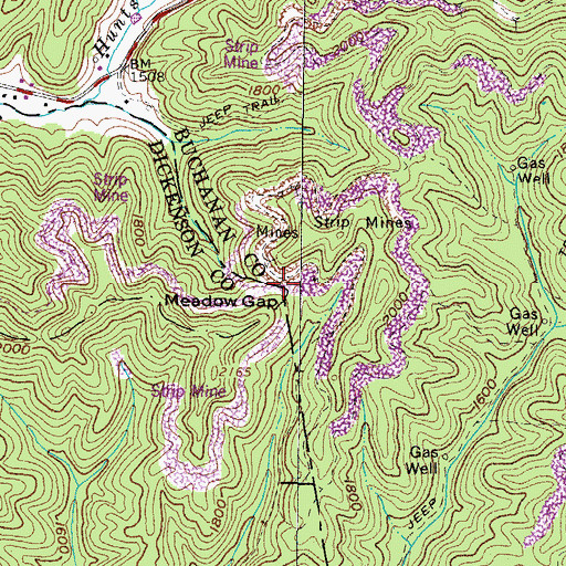 Topographic Map of Meadow Gap, VA