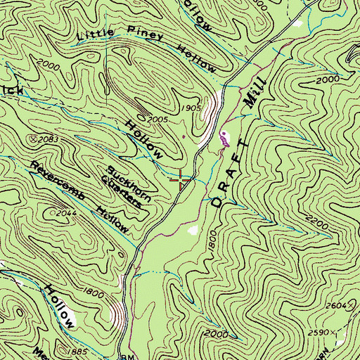 Topographic Map of Meadow Lick Hollow, VA