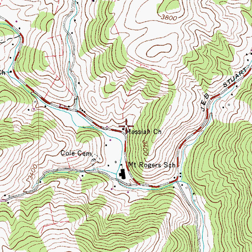 Topographic Map of Messiah Church, VA