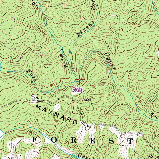 Topographic Map of Middle Fork Upper Twin Branch, VA