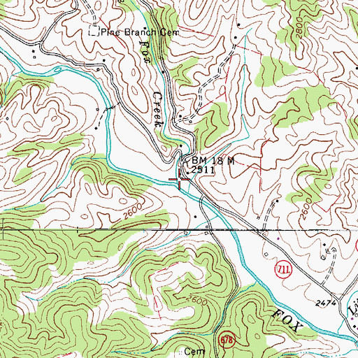 Topographic Map of Middle Fox Creek, VA