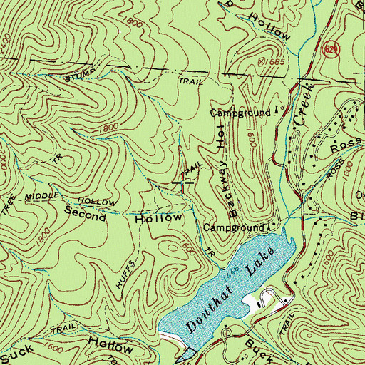 Topographic Map of Middle Hollow Trail, VA
