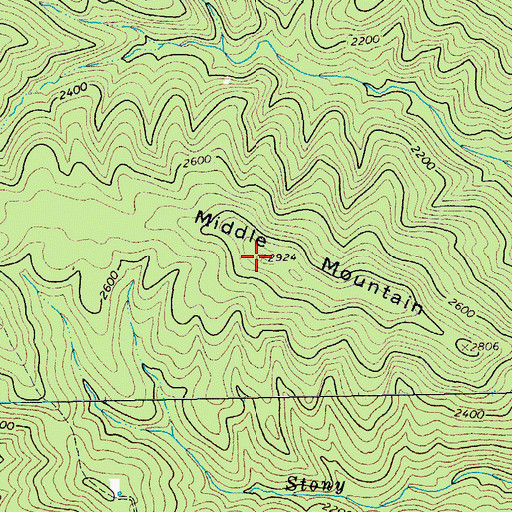 Topographic Map of Middle Mountain, VA