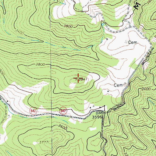 Topographic Map of Middle Mountain, VA
