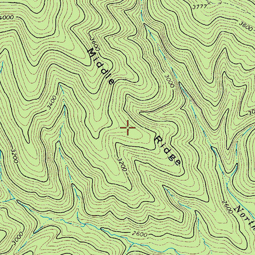 Topographic Map of Middle Ridge, VA