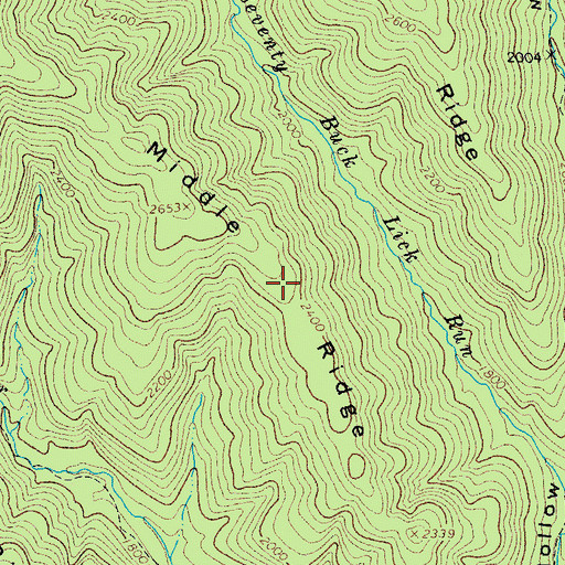 Topographic Map of Middle Ridge, VA