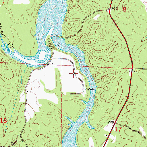 Topographic Map of Searcy Farms, AL