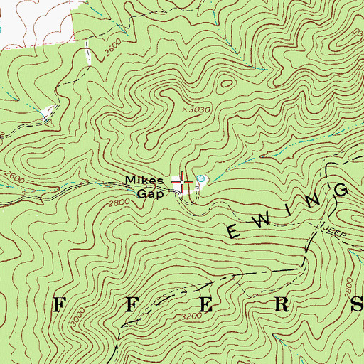 Topographic Map of Mikes Gap, VA