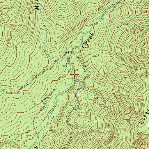 Topographic Map of Mill Creek, VA