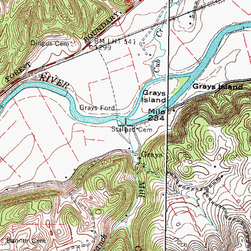 Topographic Map of Mill Creek, VA