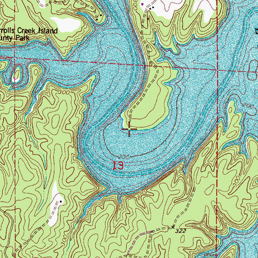 Topographic Map of Sexton Bend, AL