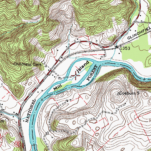Topographic Map of Mill Island, VA