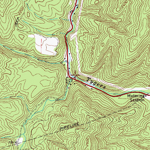 Topographic Map of Miller Branch, VA