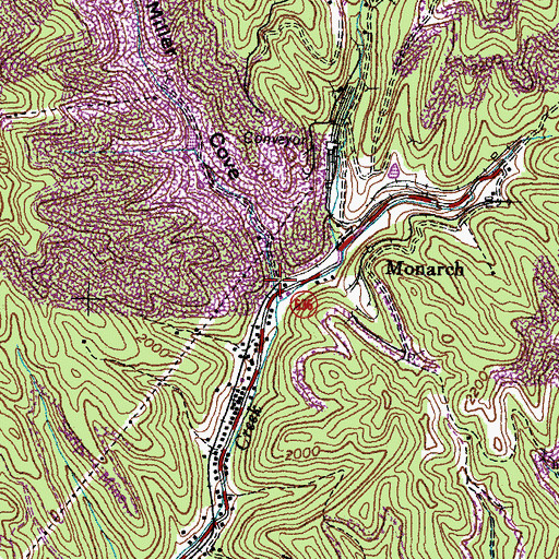 Topographic Map of Miller Cove, VA