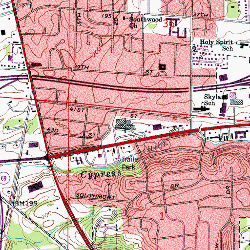 Topographic Map of Shelton State Community College, AL