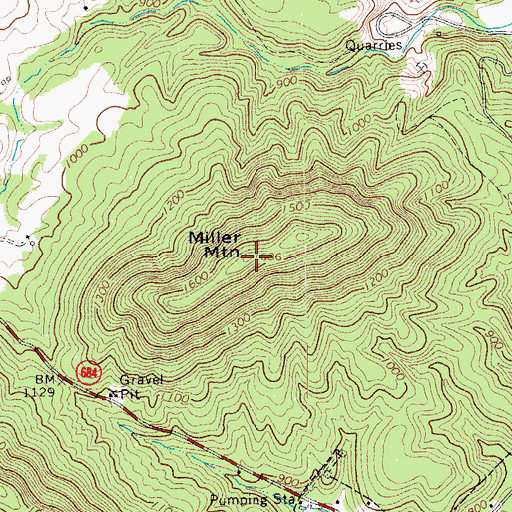 Topographic Map of Miller Mountain, VA