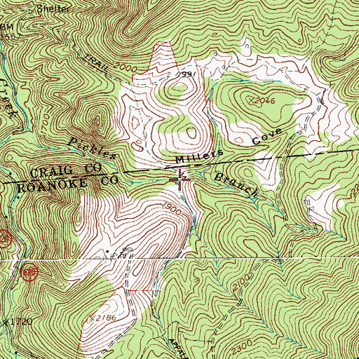 Topographic Map of Millers Cove, VA