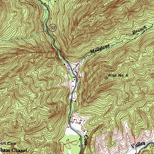 Topographic Map of Millstone Branch, VA