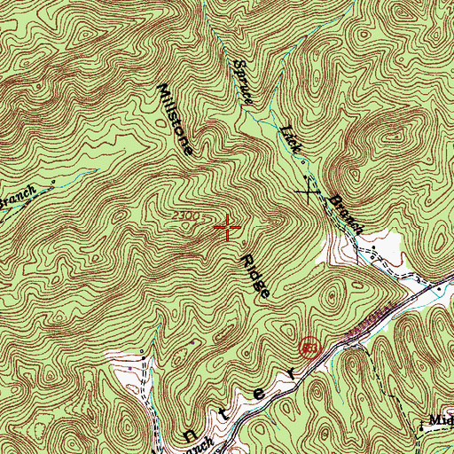 Topographic Map of Millstone Ridge, VA