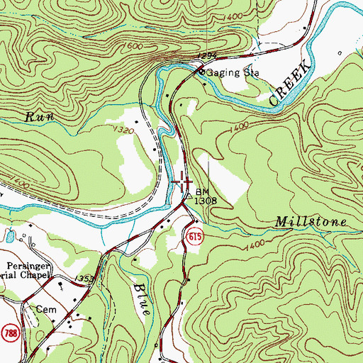 Topographic Map of Millstone Run, VA