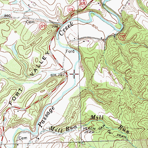 Topographic Map of Mine Run, VA