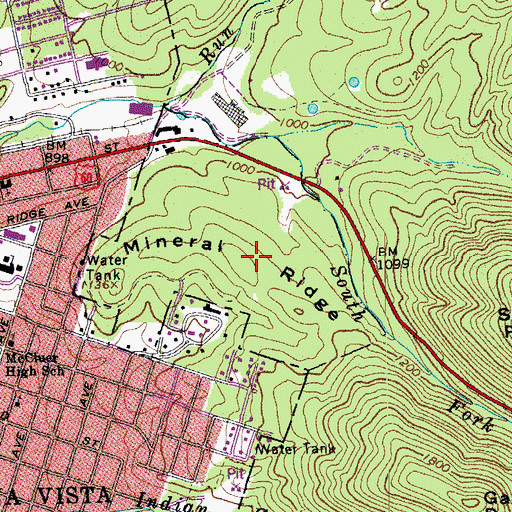 Topographic Map of Mineral Ridge, VA