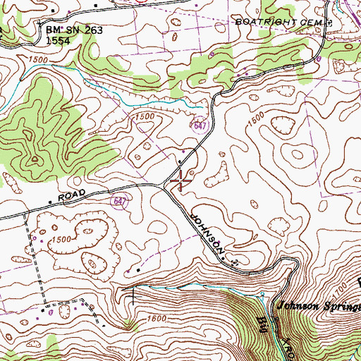 Topographic Map of Mitchell Cemetery, VA