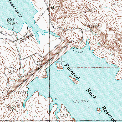 Topographic Map of Painted Rock Dam, AZ