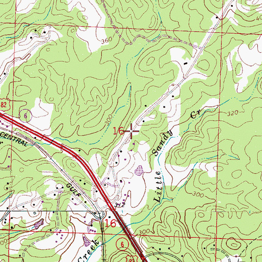Topographic Map of Sherwood Forest, AL