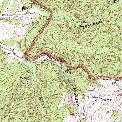 Topographic Map of Molden Hollow, VA
