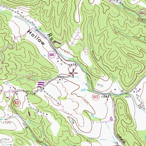 Topographic Map of Mongold Hollow, VA