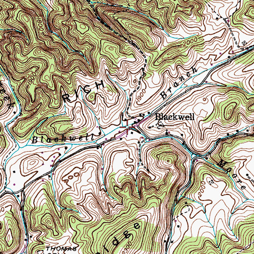 Topographic Map of Moore Branch, VA