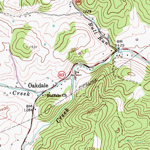 Topographic Map of Moore Creek, VA