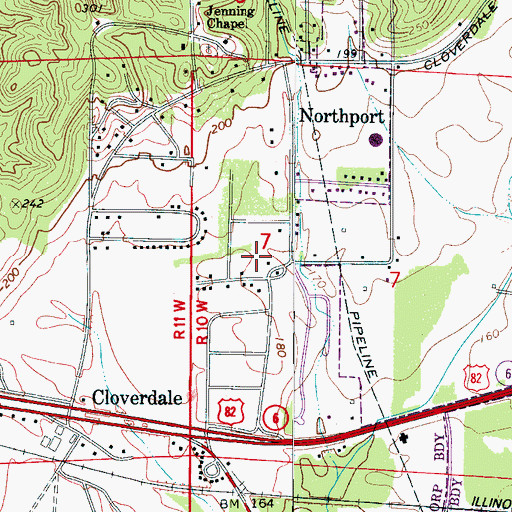 Topographic Map of Simpson Subdivision, AL