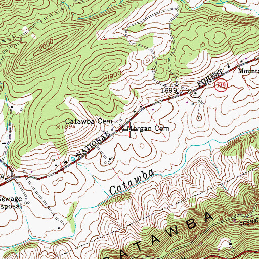Topographic Map of Morgan Cemetery, VA