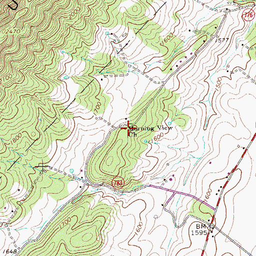 Topographic Map of Morning View Church, VA