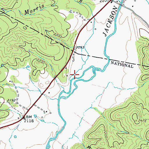 Topographic Map of Morris Run, VA