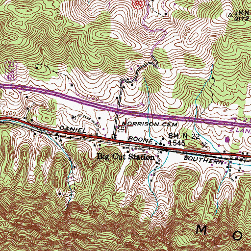 Topographic Map of Morrison Cemetery, VA