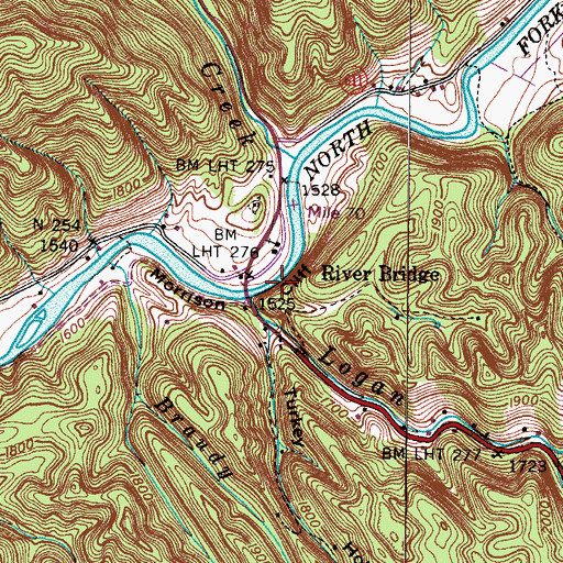 Topographic Map of Morrison Cliff, VA