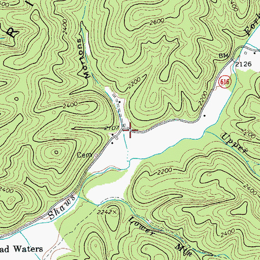 Topographic Map of Mortons Draft, VA