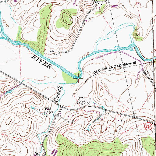 Topographic Map of Mossy Creek, VA