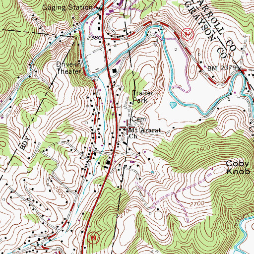 Topographic Map of Mount Ararat Church, VA