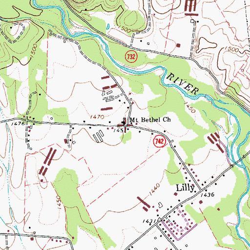 Topographic Map of Mount Bethel Church, VA